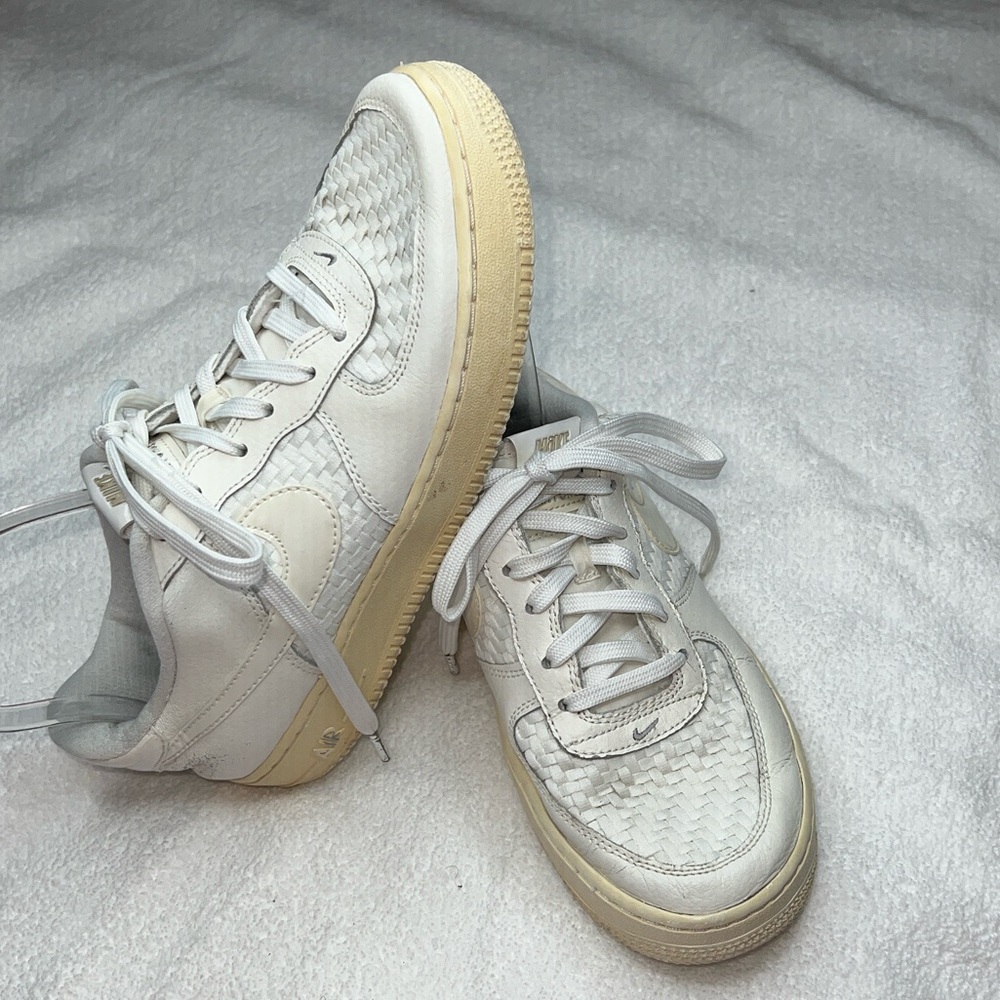 NIKE Air Force 1 LUX Low 2015 WHITE Italian Leather Sz 7